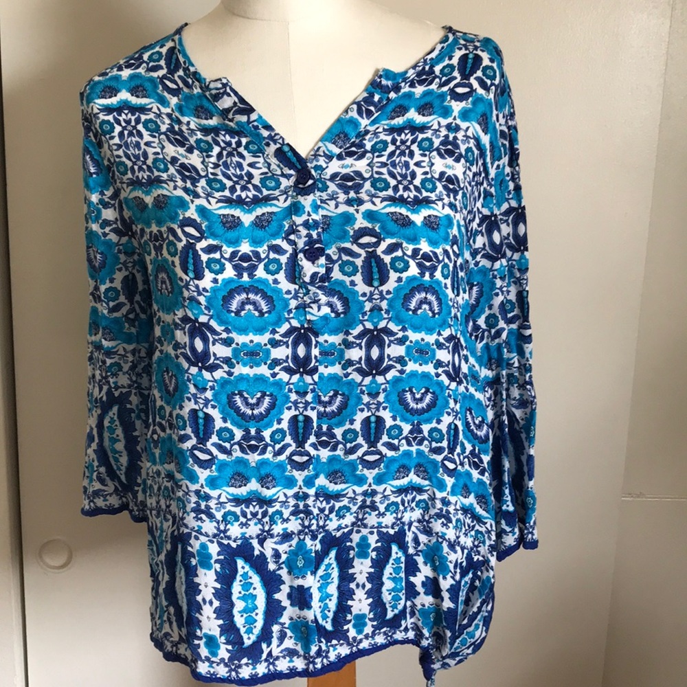 Blue floral  Lucy & laurel med anthro